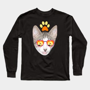 Meowvellous Moments: Cat's Sunglasses Summer Escapade Long Sleeve T-Shirt